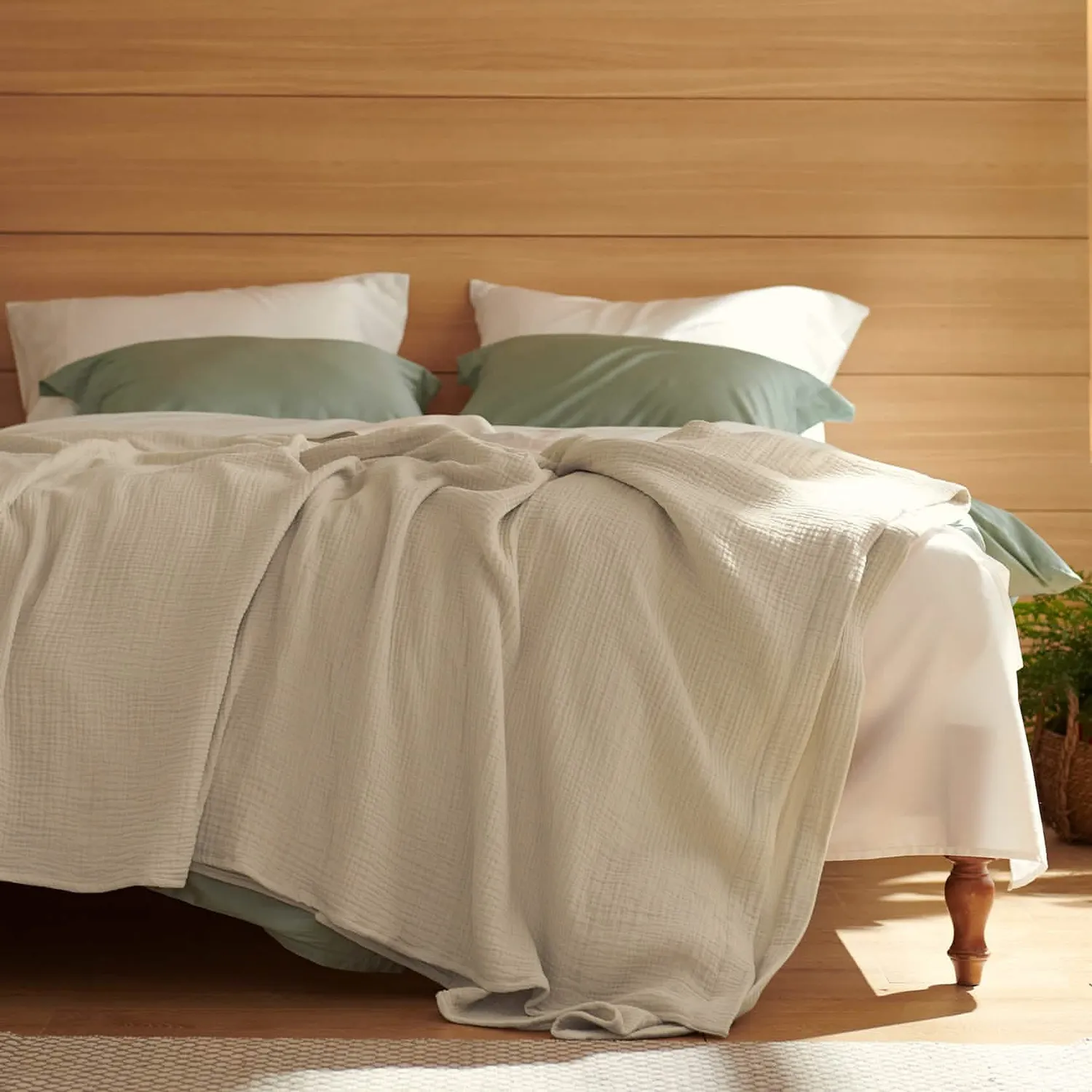 Bedsure 100% Cotton Gauze coperta mussola 4 strati