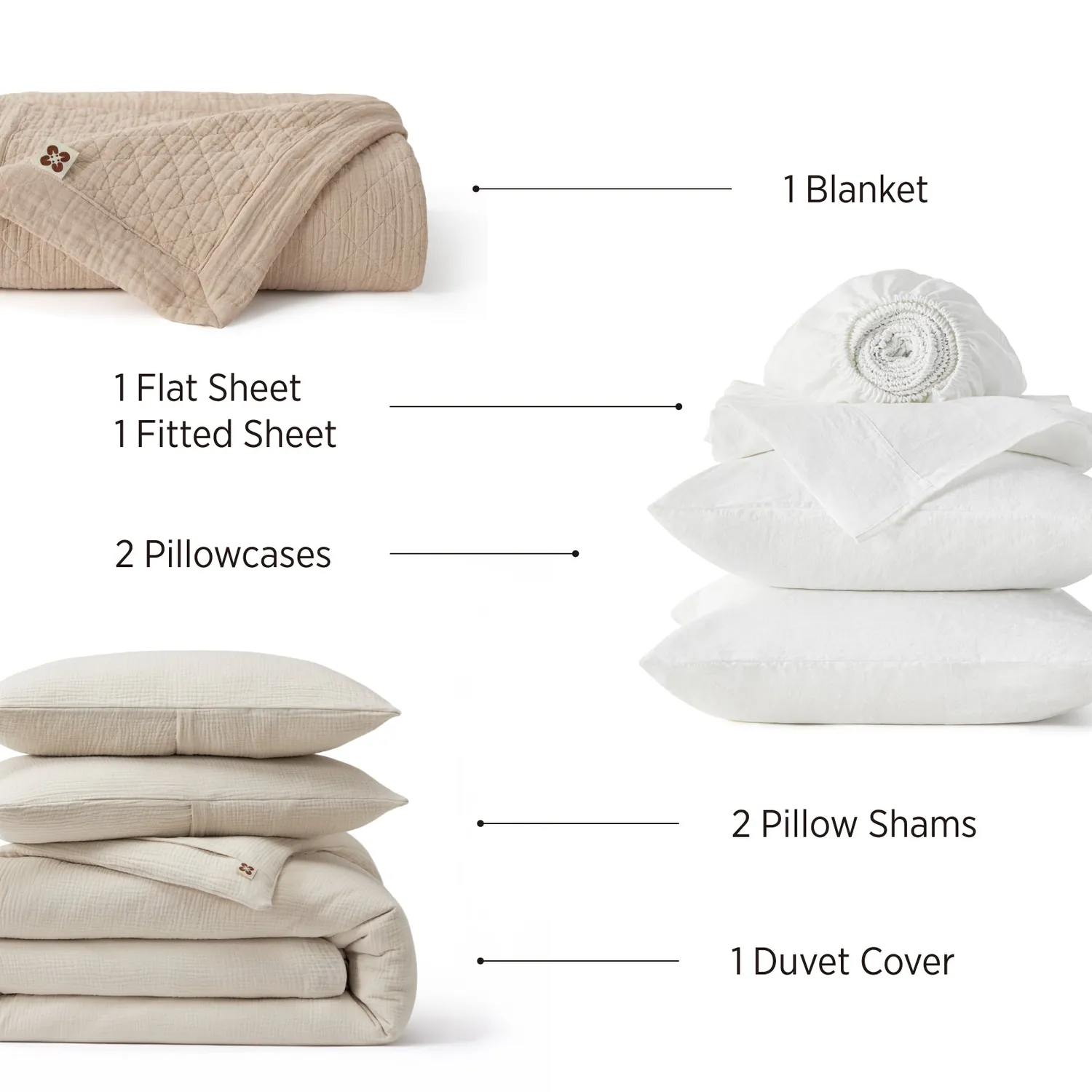 Bedsure PureWoven Complete Bundle Set Letto Cotone