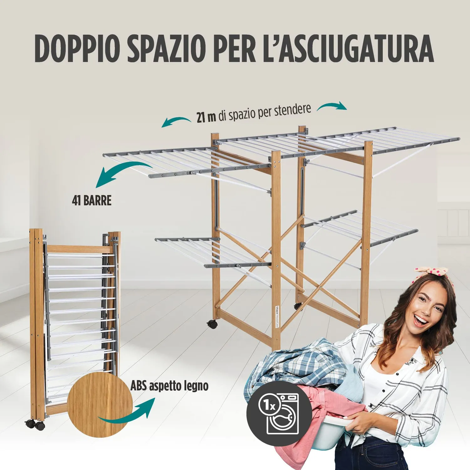 Vitapur House Care Stendibiancheria 21m XXL