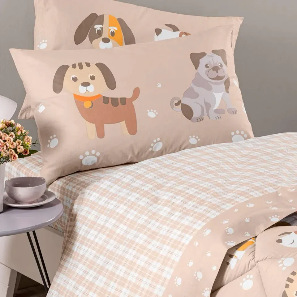 Caleffi Kids Cuccioli completo lenzuola in cotone