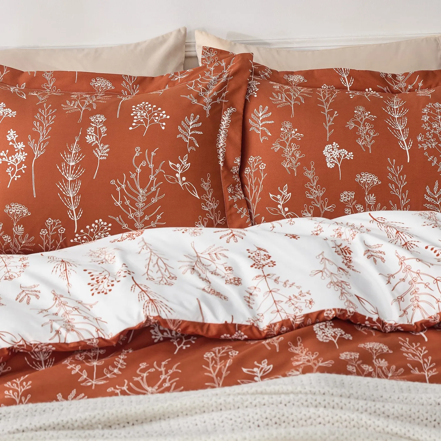 Bedsure Collections Reversible Floral Print Duvet Cover Set copripiumino