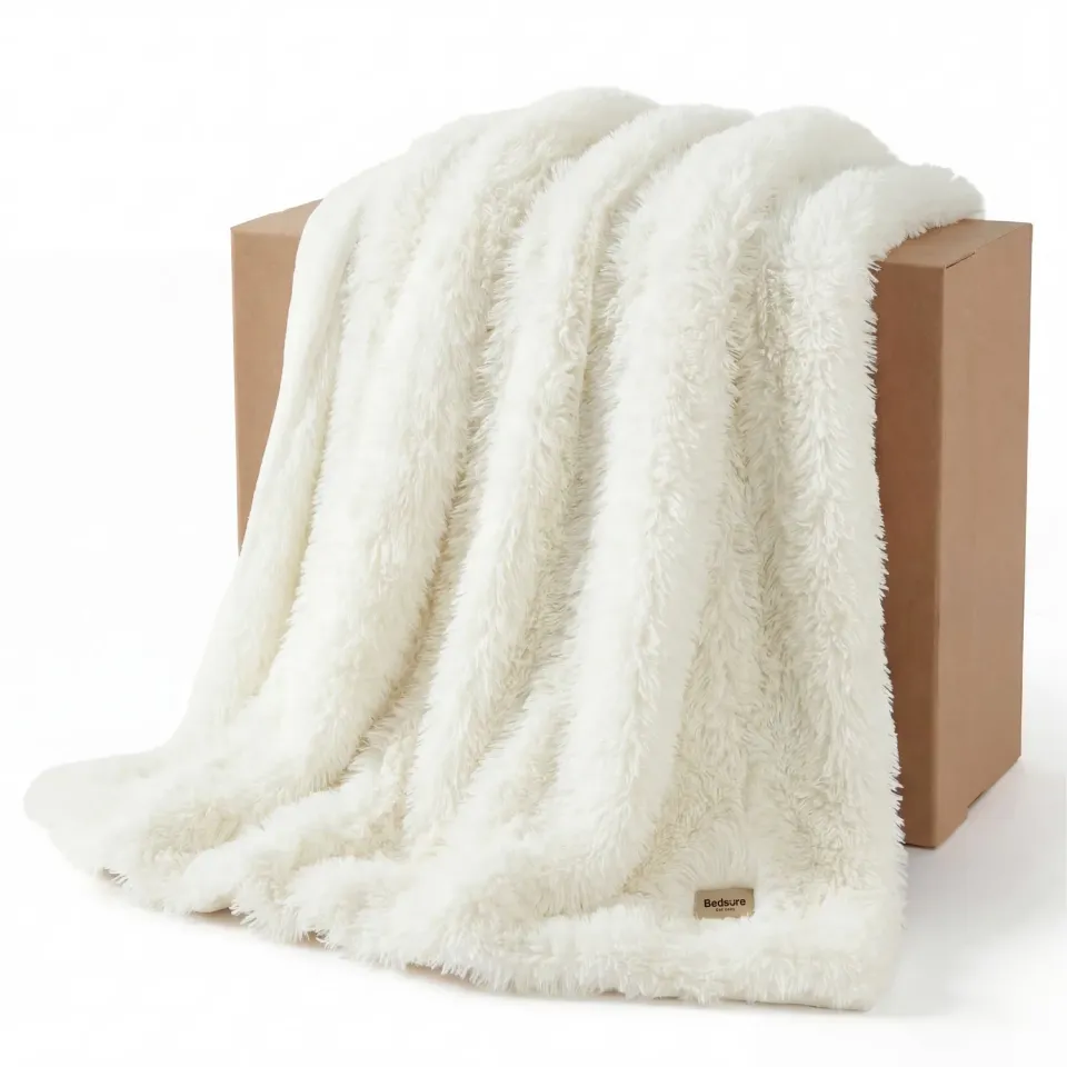 Bedsure Essentials Luxe Faux Fur Blanket coperta in pelliccia sintetica