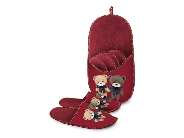 Daunex Orsacchiotti Rosso set family ciabattone coordinato