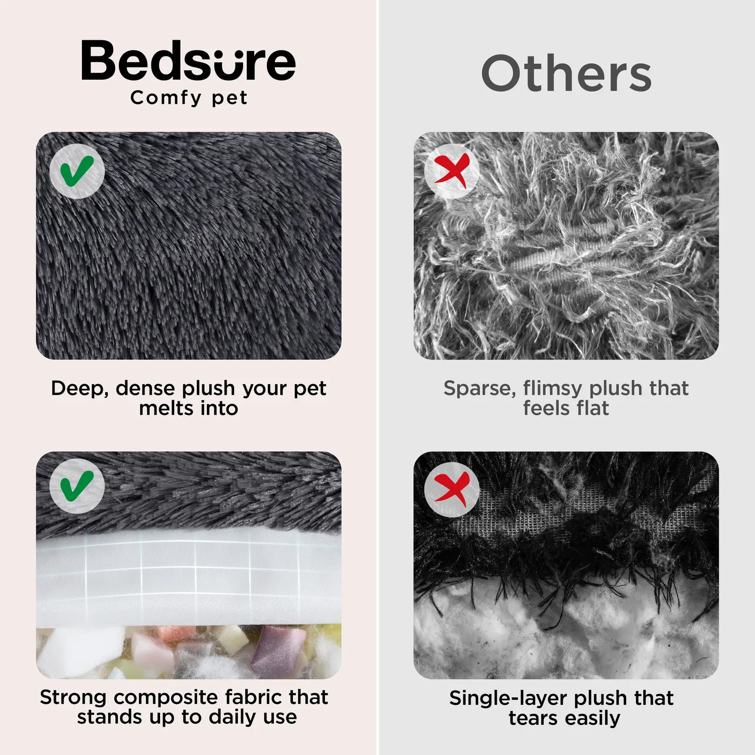 Bedsure SupportMax Calming Dog Bed cuccia cane calmante