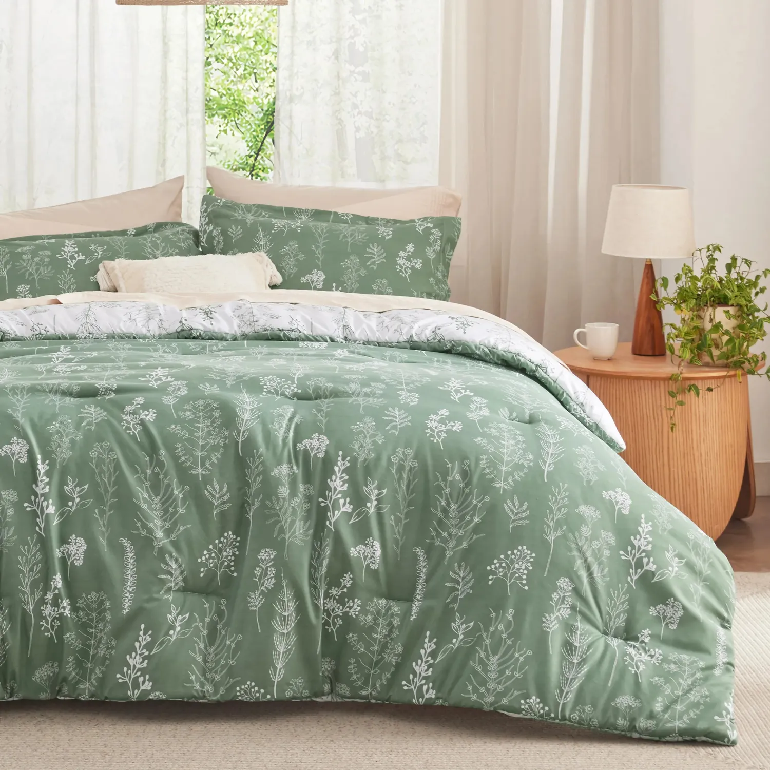 Bedsure Reversible Floral piumone reversibile