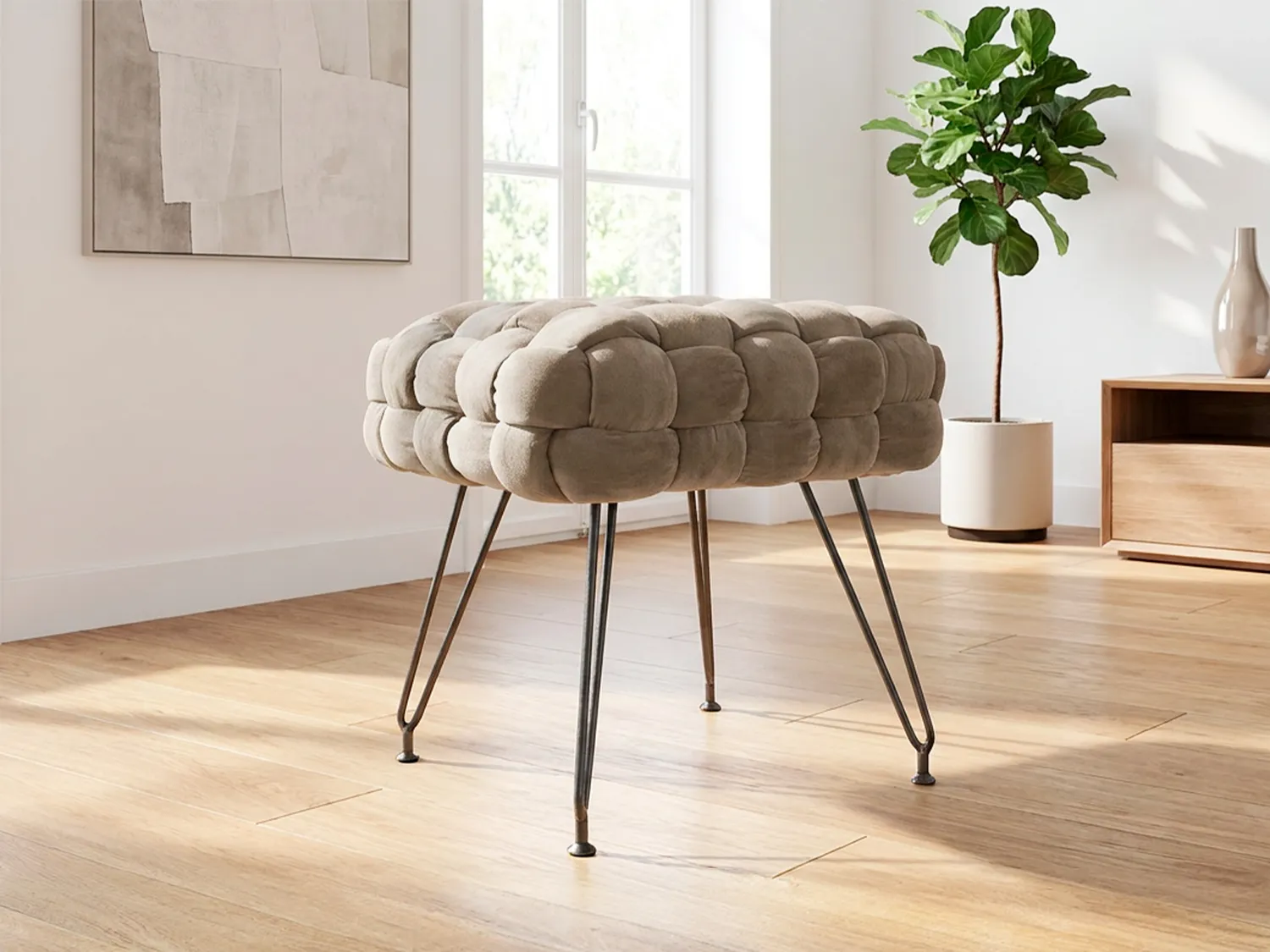 Daunex Ottoman pouf tessuto