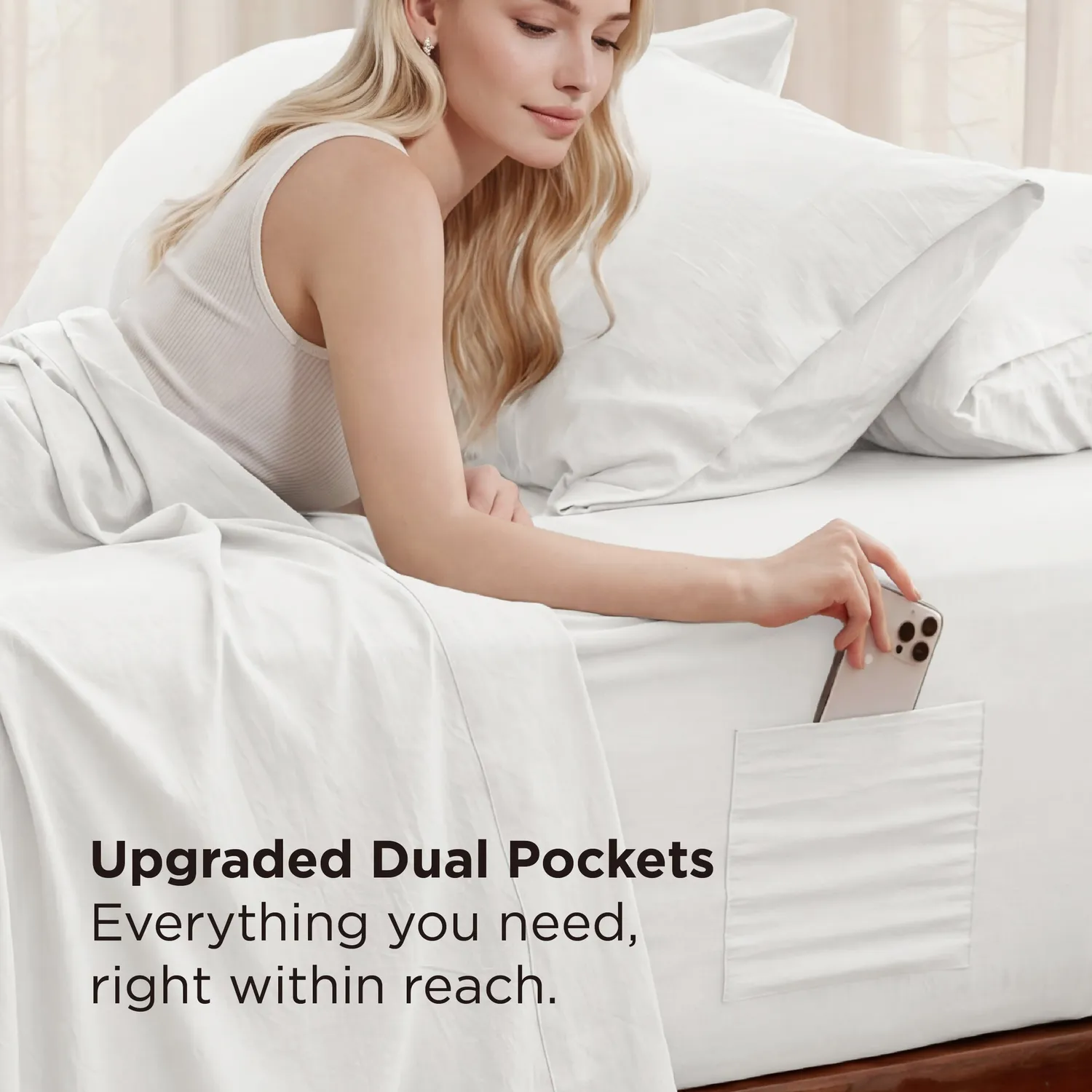 Bedsure 6-Pieces Extra Deep Sheet Set set lenzuola