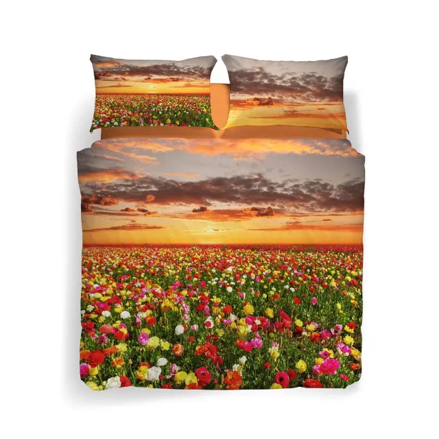 Caleffi Flowering Fields completo copripiumino matrimoniale cotone