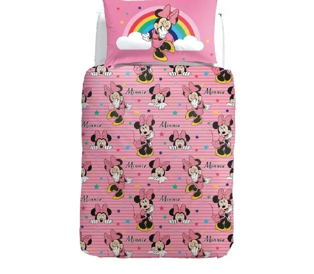Caleffi Disney Minnie Rainbow Copripiumino Singolo in cotone