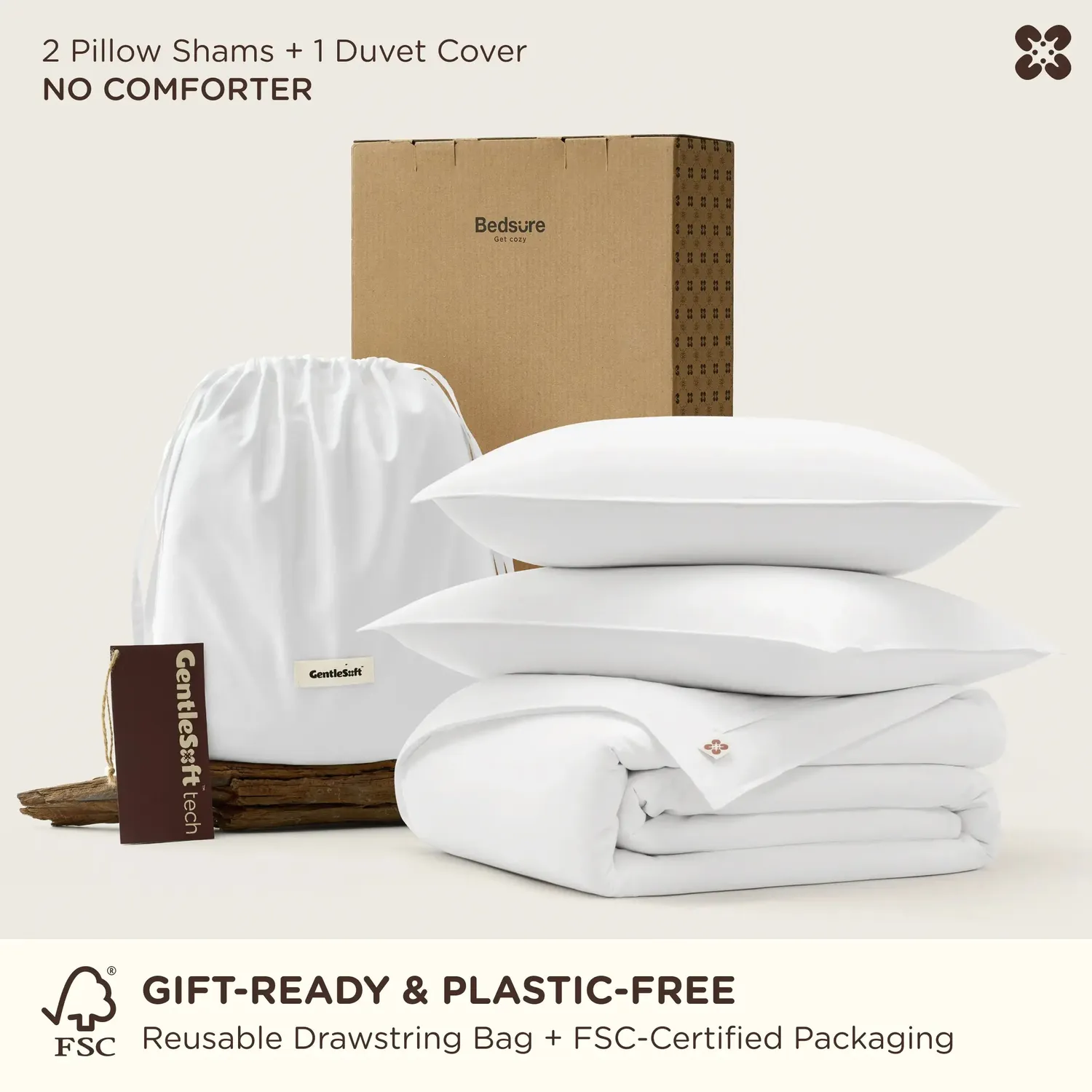 Bedsure PureWoven Serene Blend Duvet Cover Set copripiumino