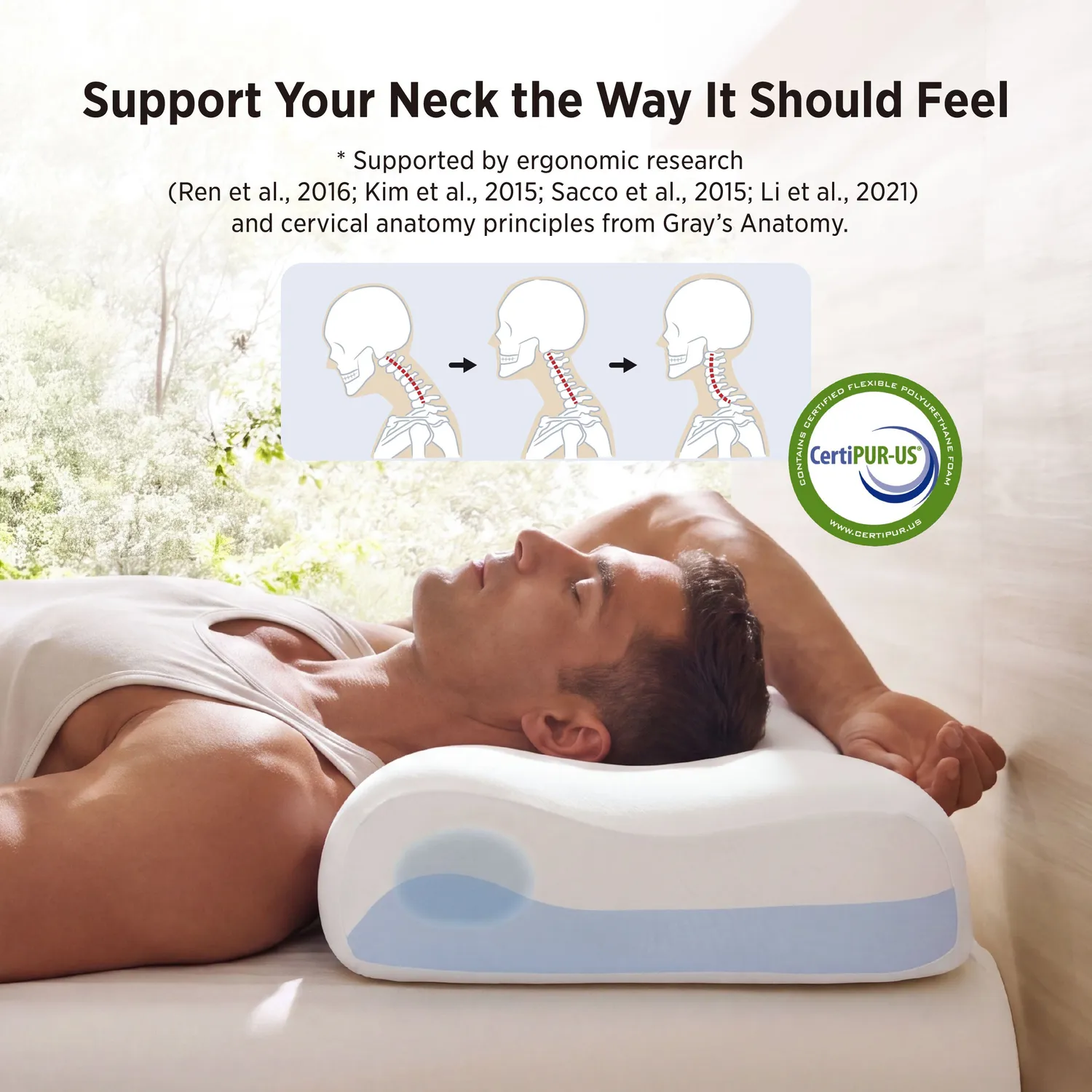 Bedsure OLoop Cuscino Cervicale Memory Set 2 Pezzi rinfrescante