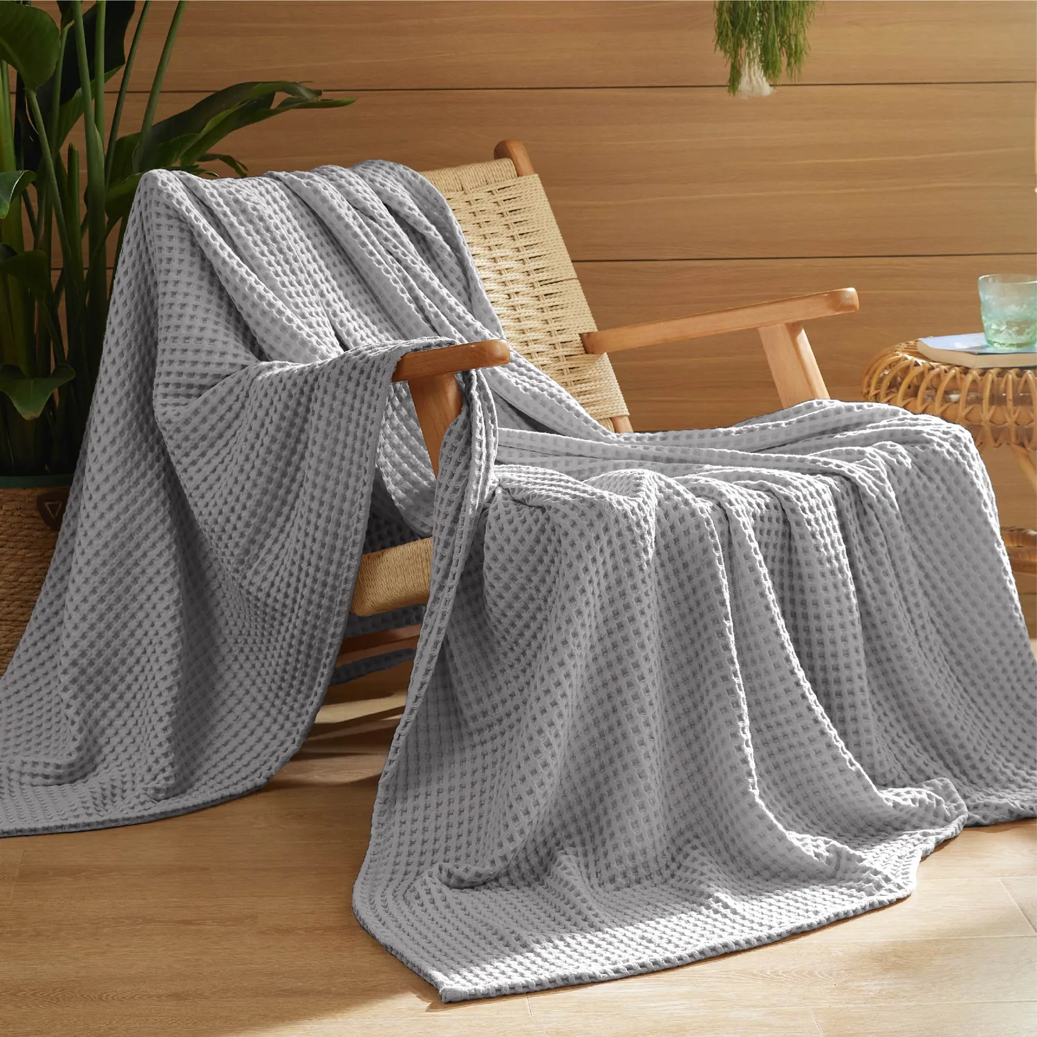 Bedsure Coperta Waffle Cotone leggera 4 stagioni