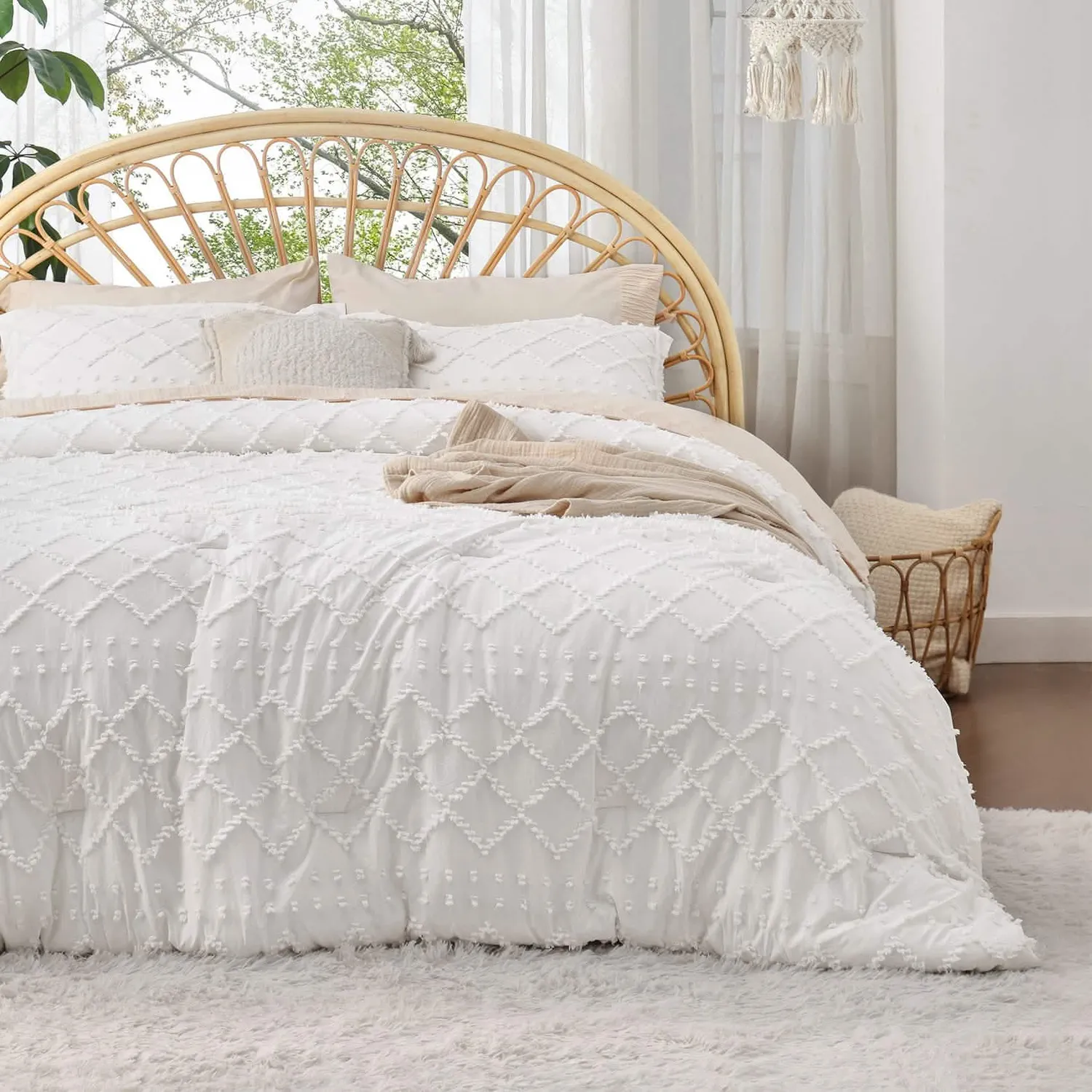 Bedsure Tufted Embroidery set piumone ricamato