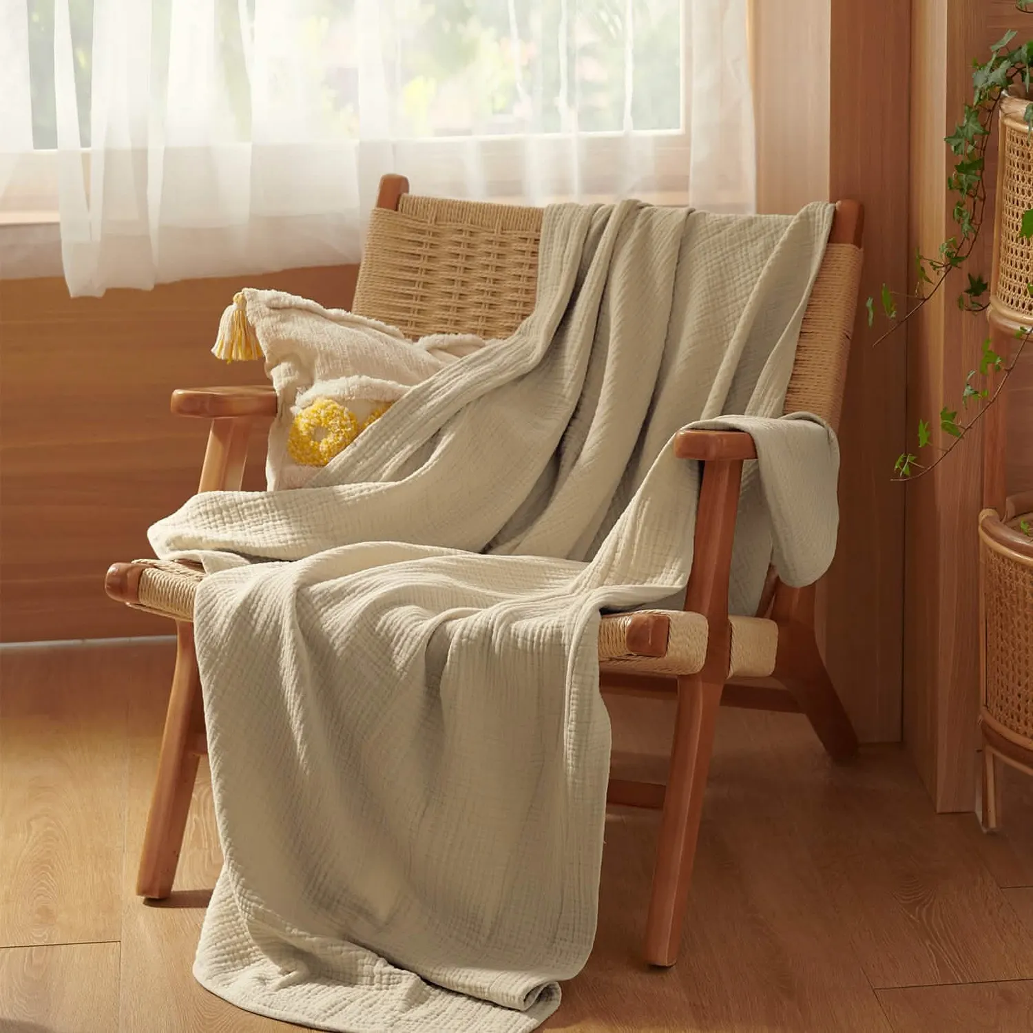 Bedsure 100% Cotton Gauze coperta mussola 4 strati