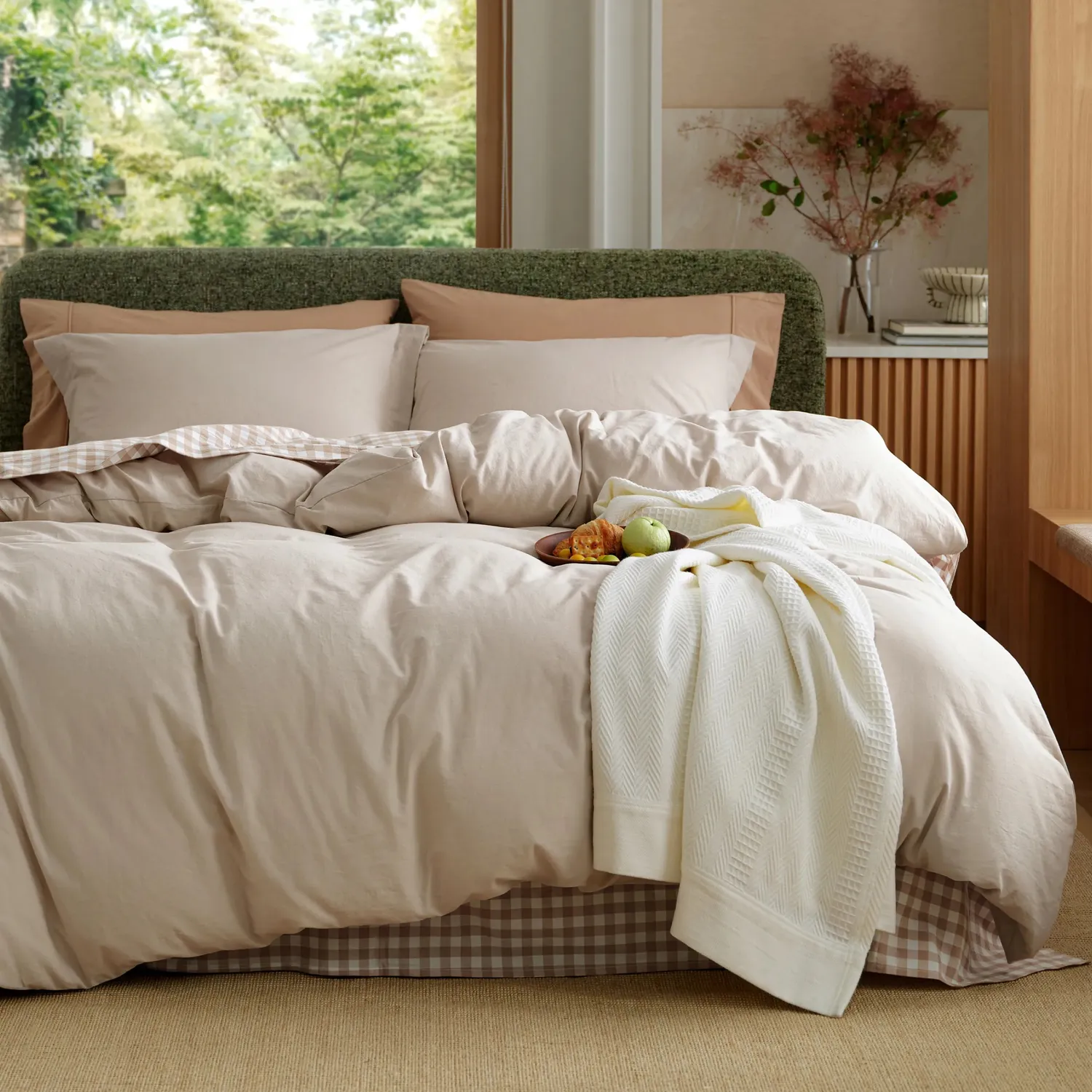 Bedsure PureWoven Washed Cotton Duvet Cover Set copripiumino