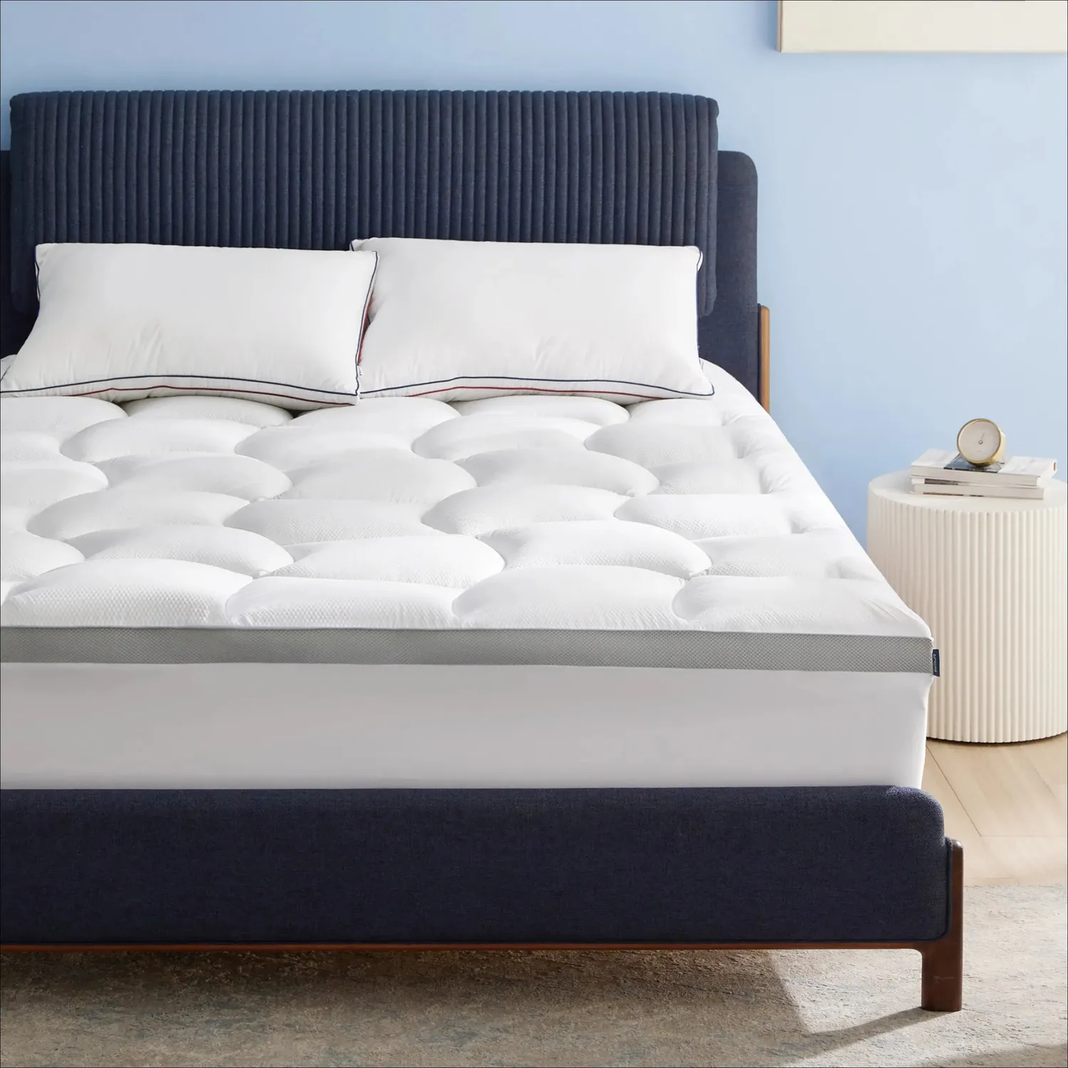 Bedsure Waterproof Mattress Topper coprimaterasso bianco
