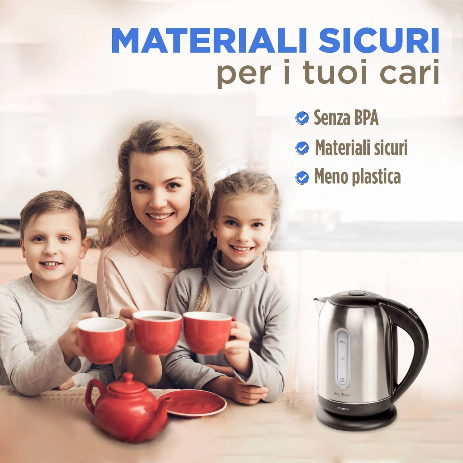 Vitapur Infinity bollitore elettrico 1,7L acciaio inox