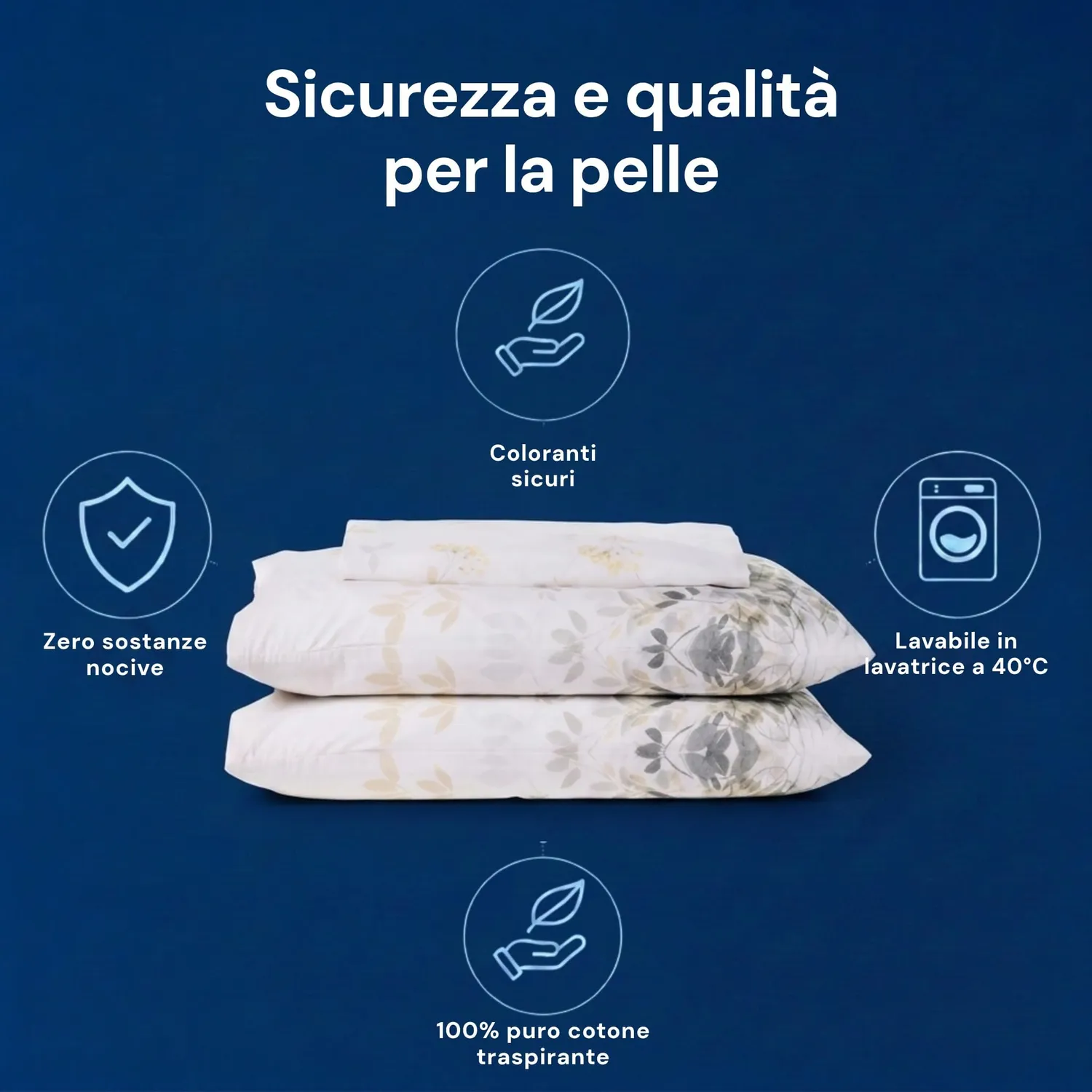 Caleffi Botanic completo lenzuola matrimoniali in cotone