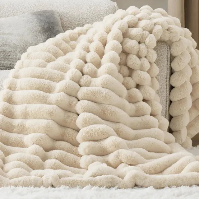 Bedsure Plush Stripe Blanket coperta