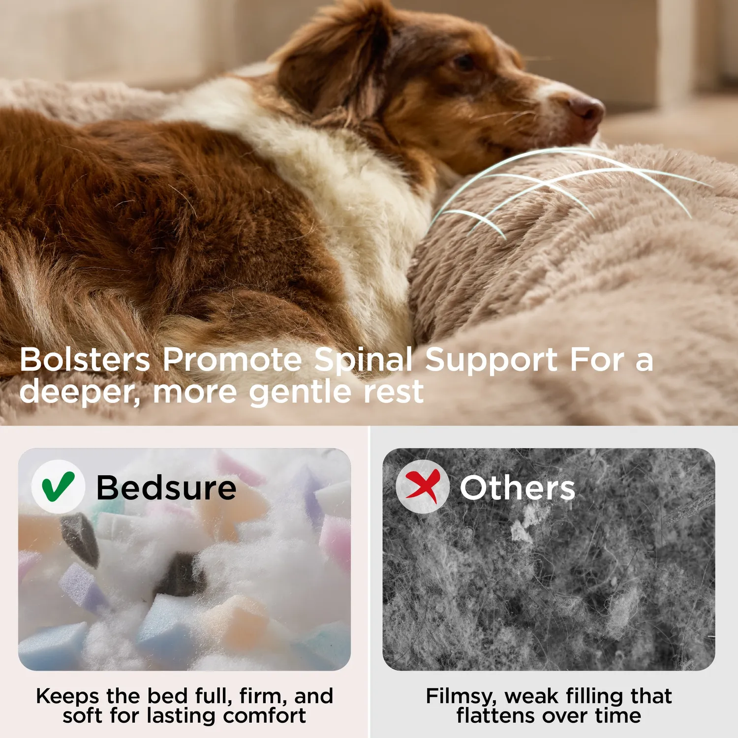 Bedsure SupportMax Calming Dog Bed cuccia cane calmante