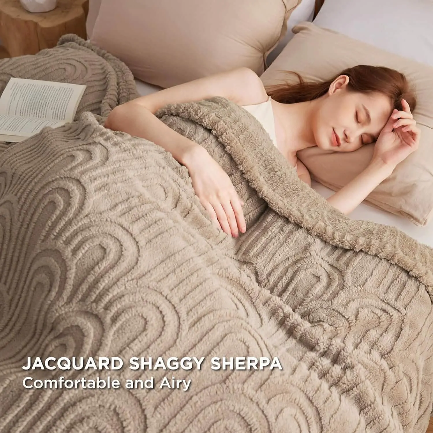 Bedsure Arch coperta sherpa jacquard