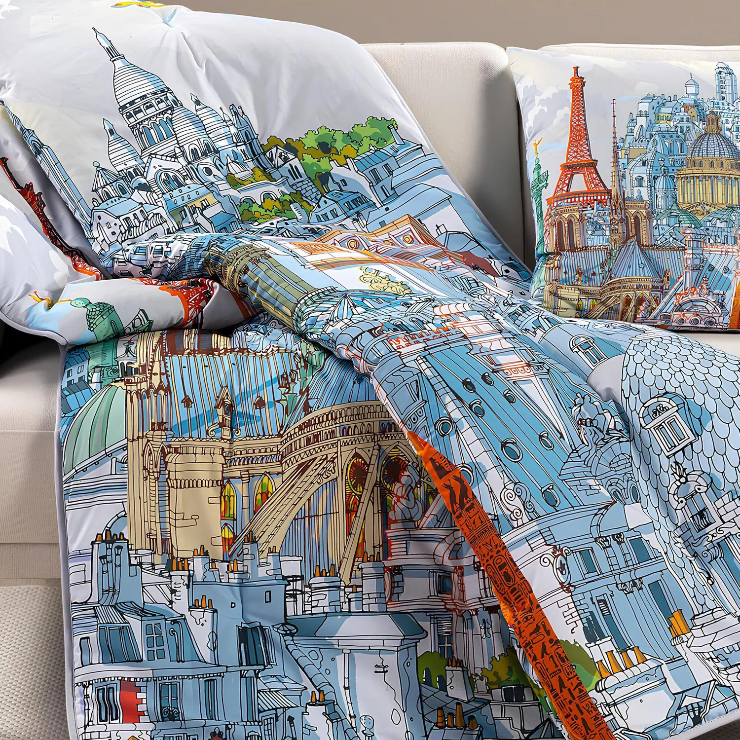 Caleffi Paris scaldotto plaid imbottito 130x170 cm cotone