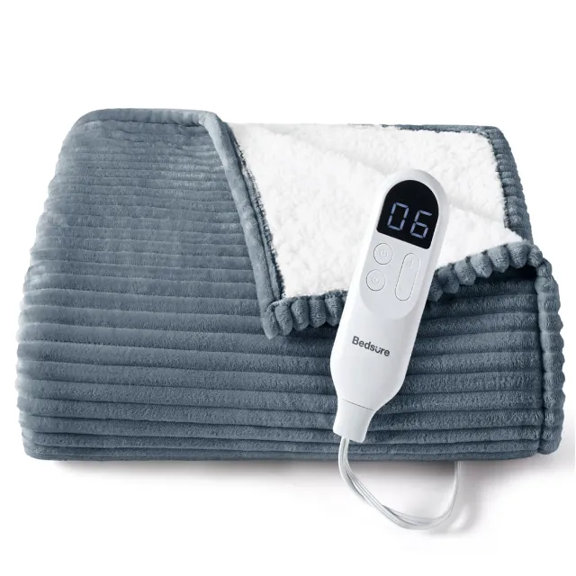 Bedsure Ribbed coperta elettrica a coste