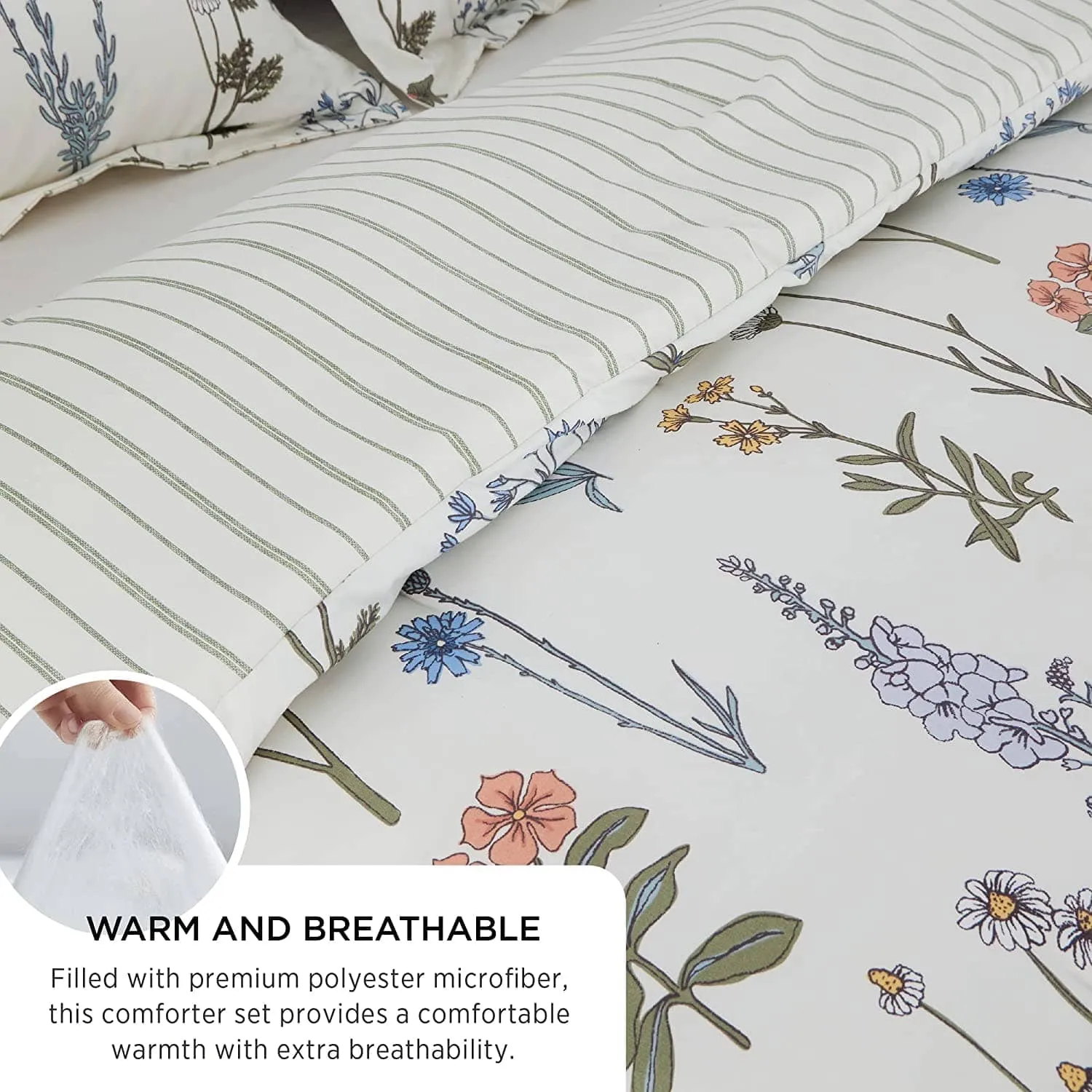 Bedsure Botanical Set Piumone Floreale in Microfibra