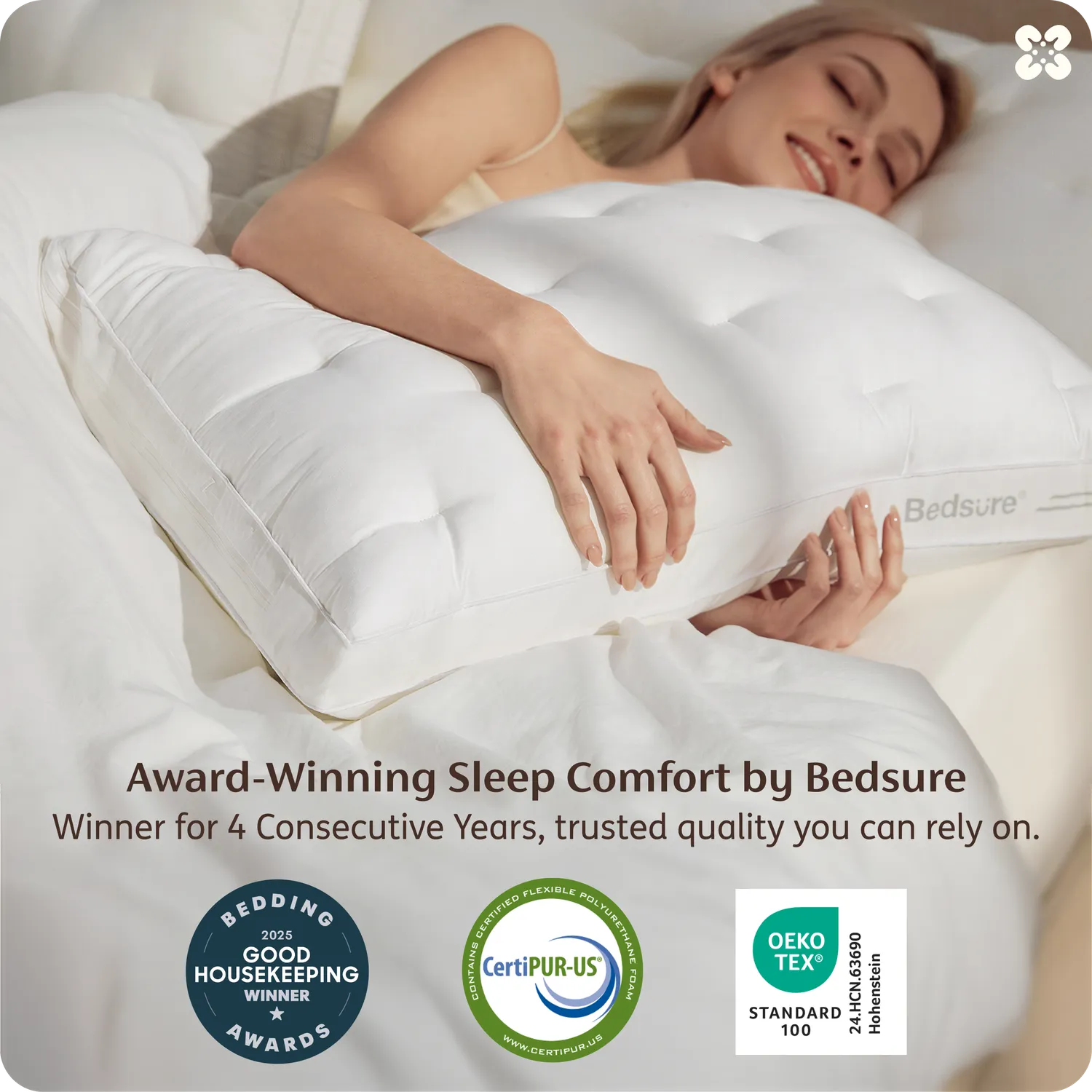 Bedsure PureWoven™ 4-in-1 Adjustable Pillow cuscino regolabile