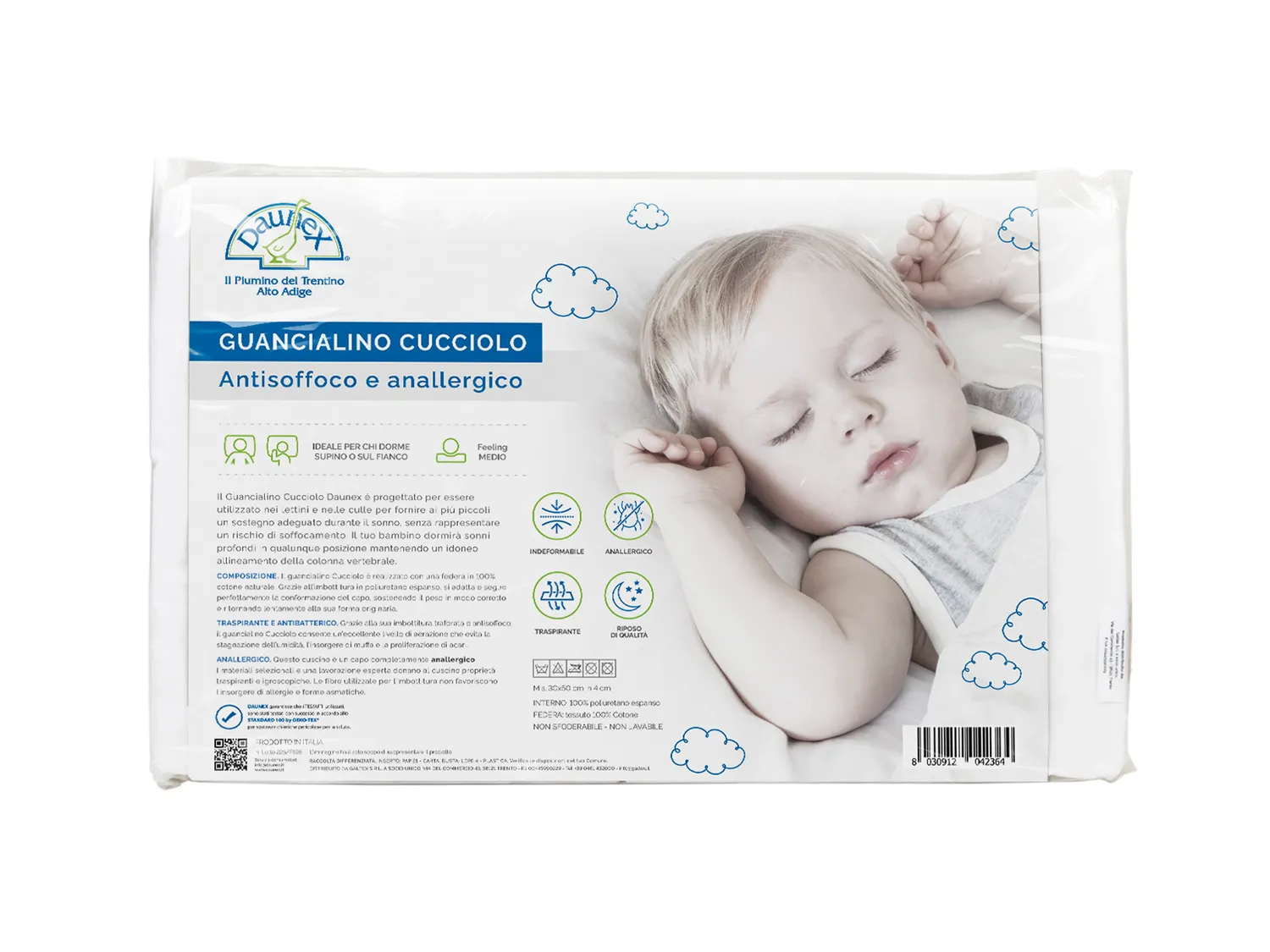 Daunex Cucciolo Antisoffoco Guanciale 30x50 Traspirante