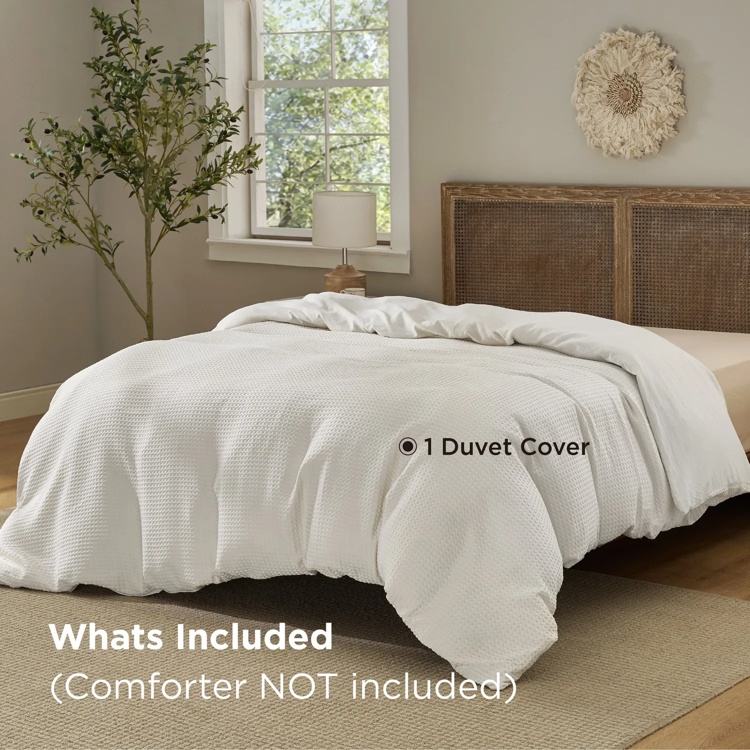 Bedsure Modern Waffle Weave Textured Duvet Cover copripiumino