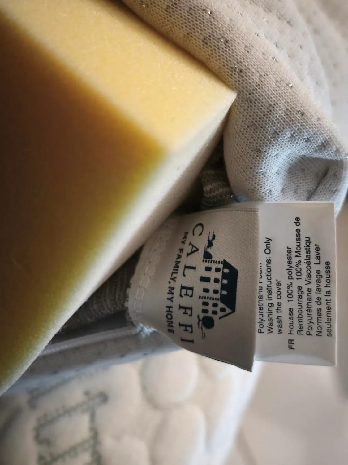 Caleffi Topper Memory Foam Sfoderabile Antibatterico