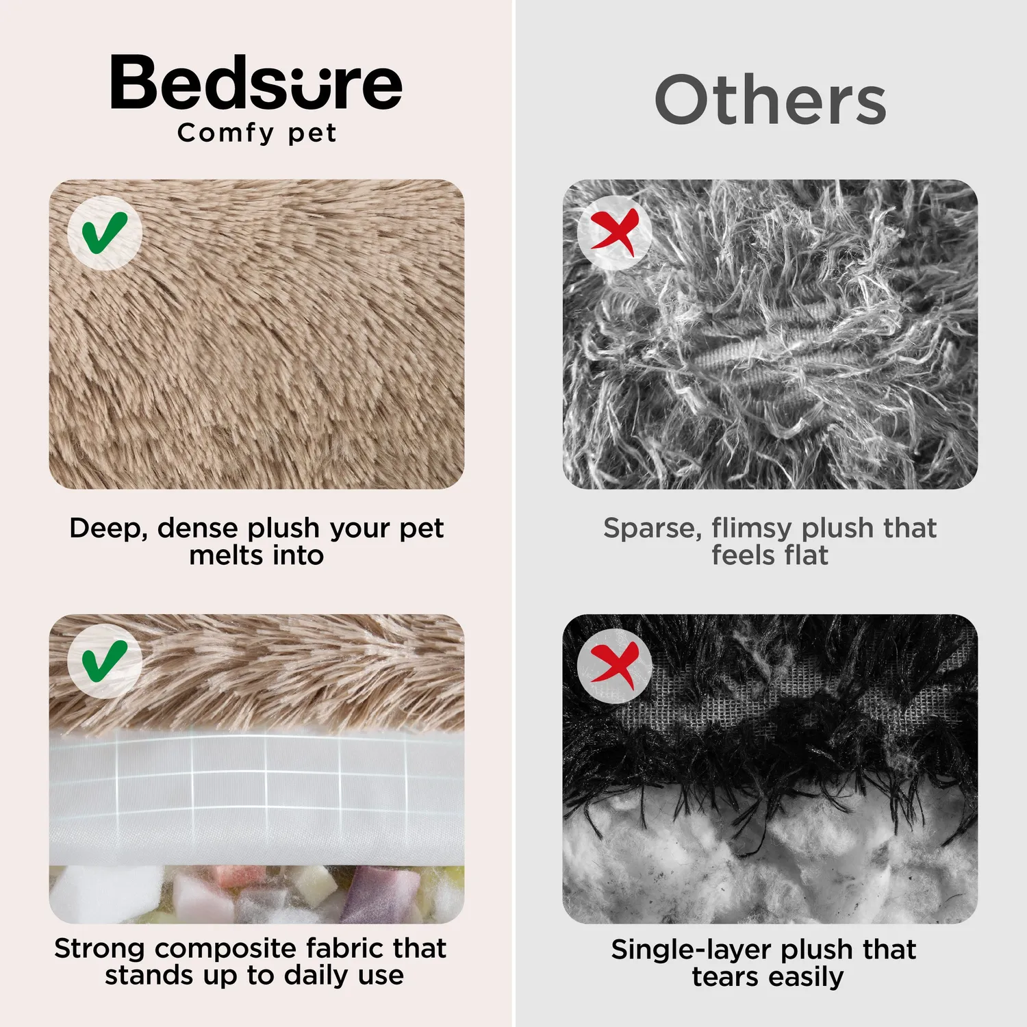 Bedsure SupportMax Calming Dog Bed cuccia cane calmante