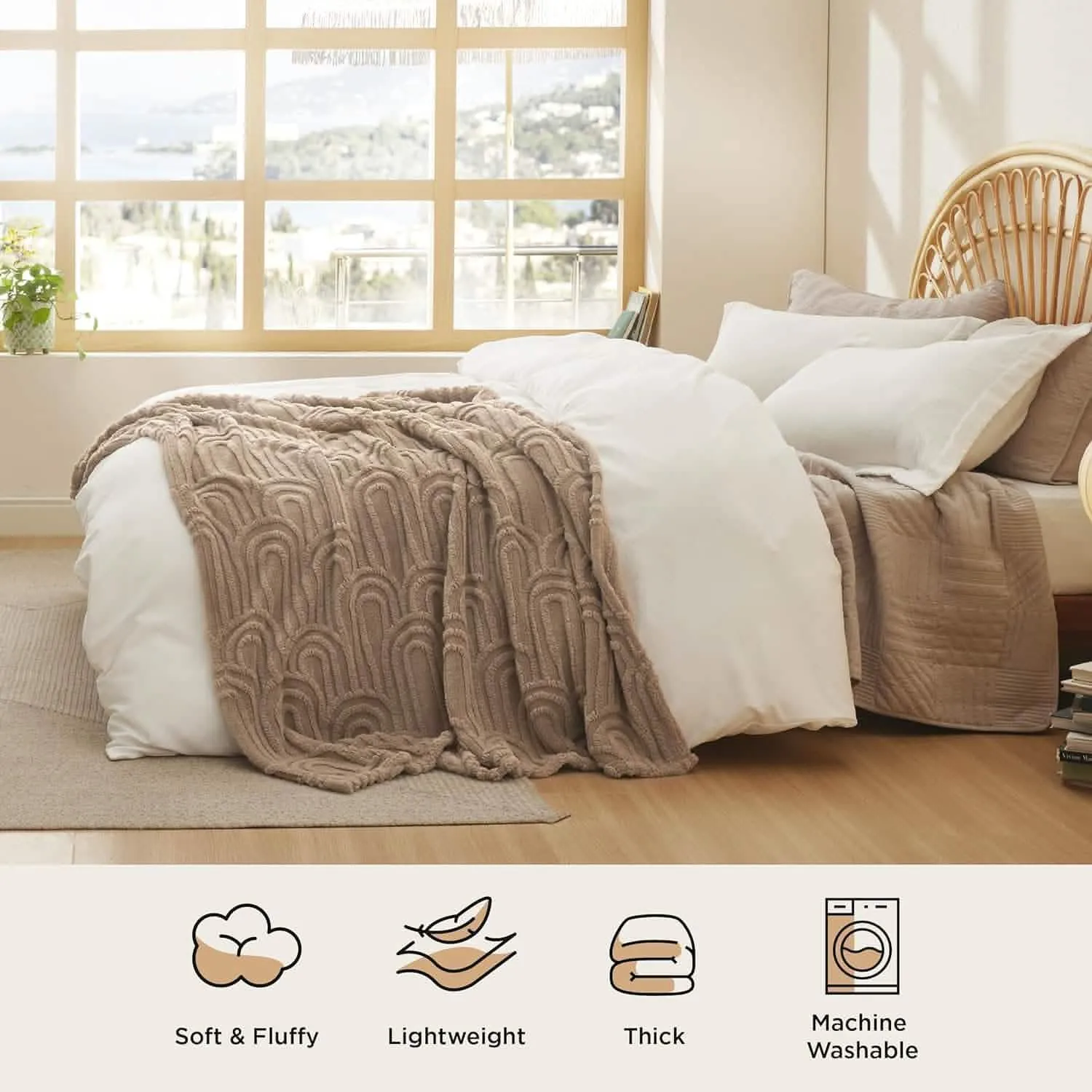 Bedsure Arch coperta sherpa jacquard